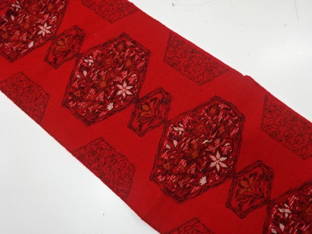 JAPANESE KIMONO / NAGOYA OBI / TSUMUGI / WOVEN KIKKO & FLOWER 